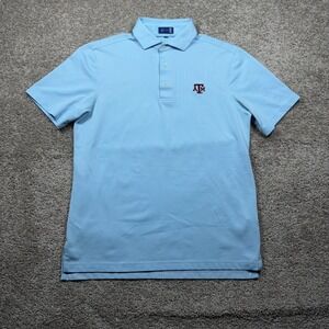Stitch Golf Mens Texas A&M Aggies Polo Shirt Small Light Blue Performance TAMU